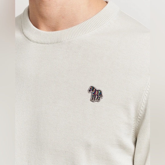 PS Paul Smith Zebra Organic Cotton Knitted Sweater Washed Grey size s - Picture 2 of 7